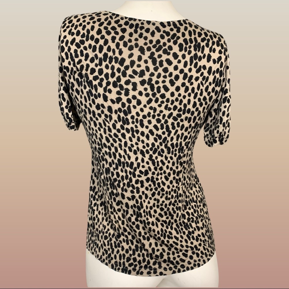 Banana Republic cheetah print tie-up collar top S - Picture 2 of 5